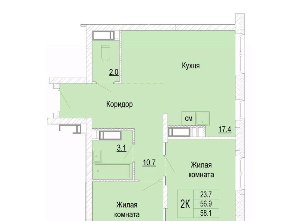 квартира г Нижний Новгород Горьковская Новая Кузнечиха жилой комплекс фото 1