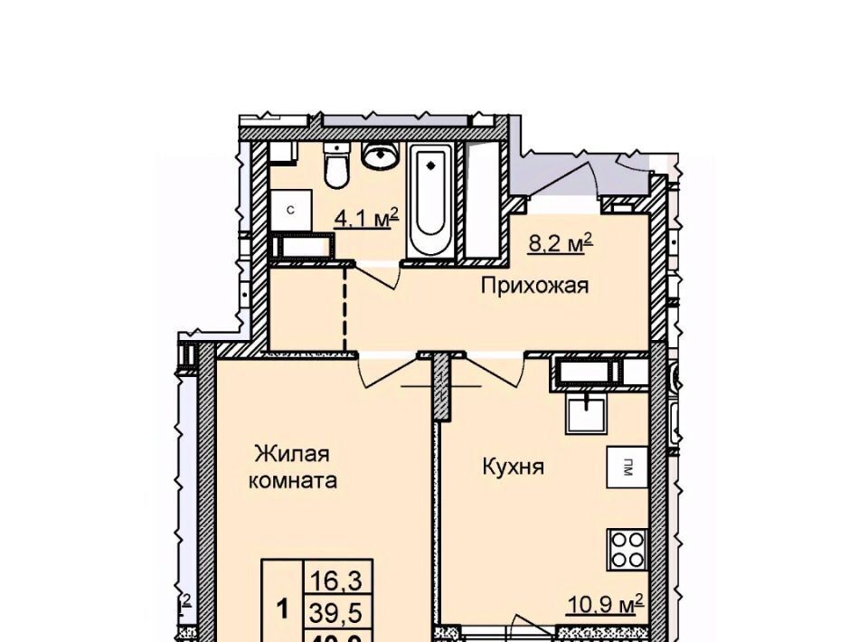 квартира г Нижний Новгород Горьковская ЖК «Цветы 2» фото 1