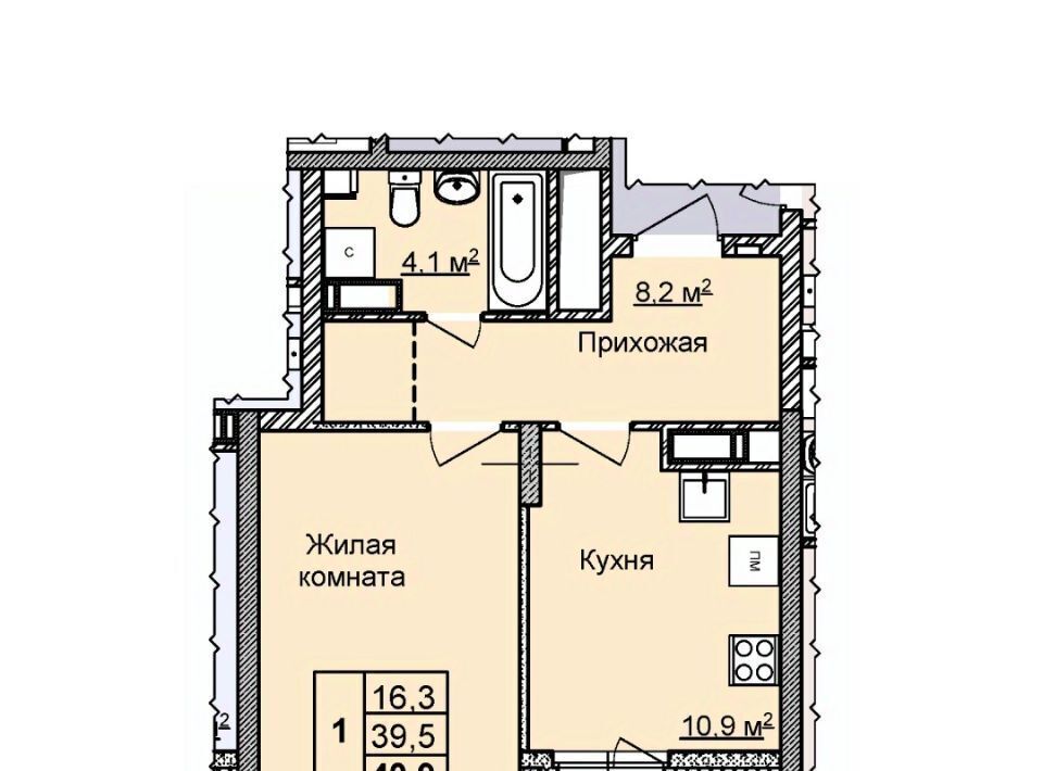 квартира г Нижний Новгород Горьковская ЖК «Цветы 2» фото 1