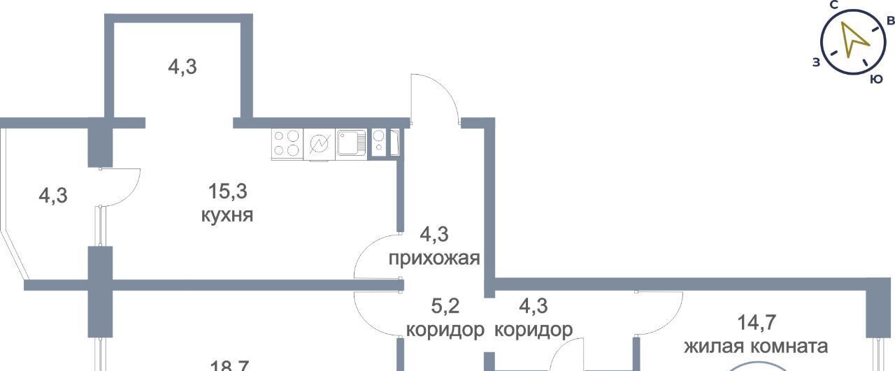 квартира г Нефтеюганск мкр 6-й ЖК «Сияние» фото 1