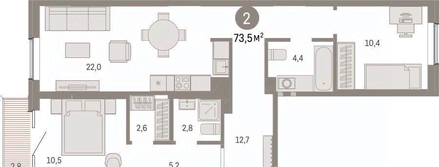 квартира г Курган Центральный ЖК «Дом Кино» жилрайон фото 3