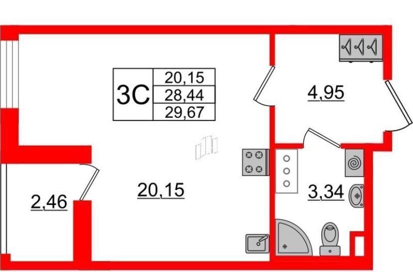 квартира г Санкт-Петербург р-н Красносельский пр-кт Будённого 23к/2 округ Сосновая Поляна фото 8