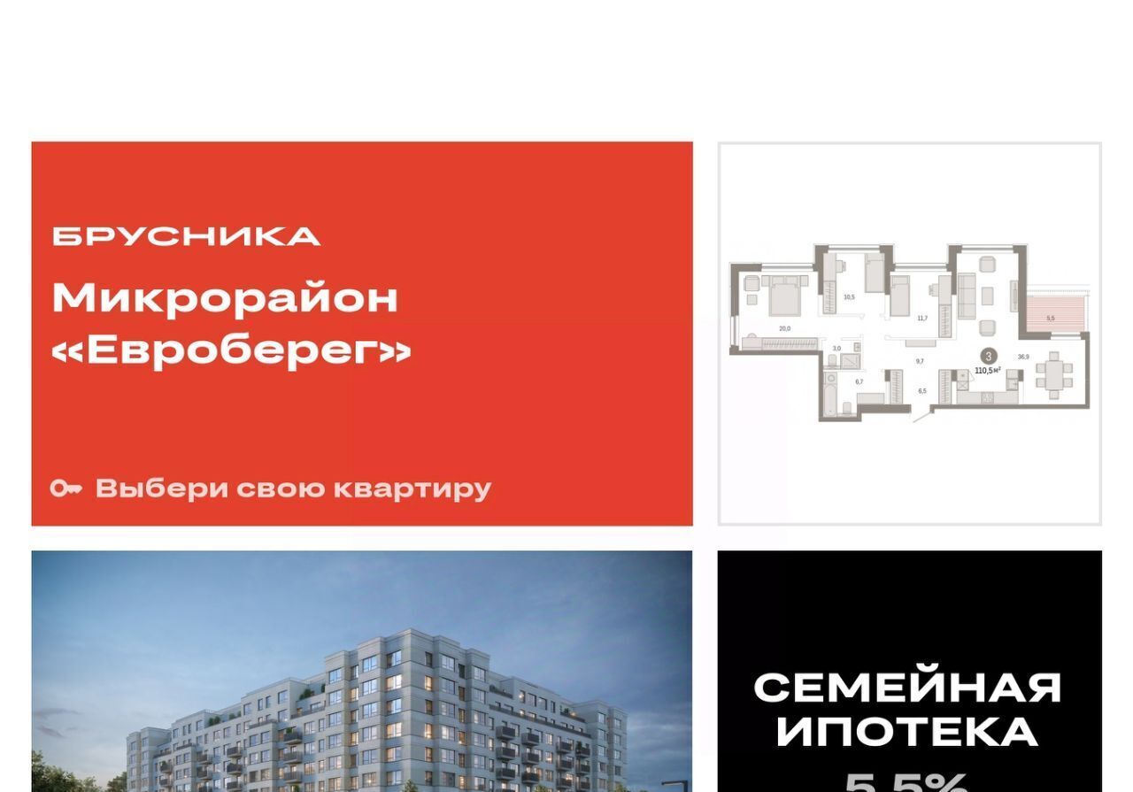 квартира г Новосибирск р-н Октябрьский Европейский Берег мкр фото 1