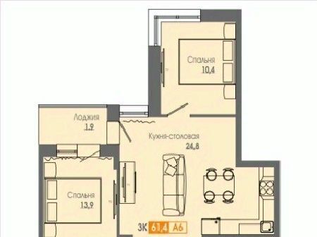 квартира г Красноярск р-н Кировский ул Аральская 53а фото 1