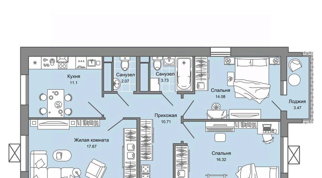 квартира г Ульяновск р-н Заволжский Новый Город 10-й кв-л, Улла жилой комплекс фото 1