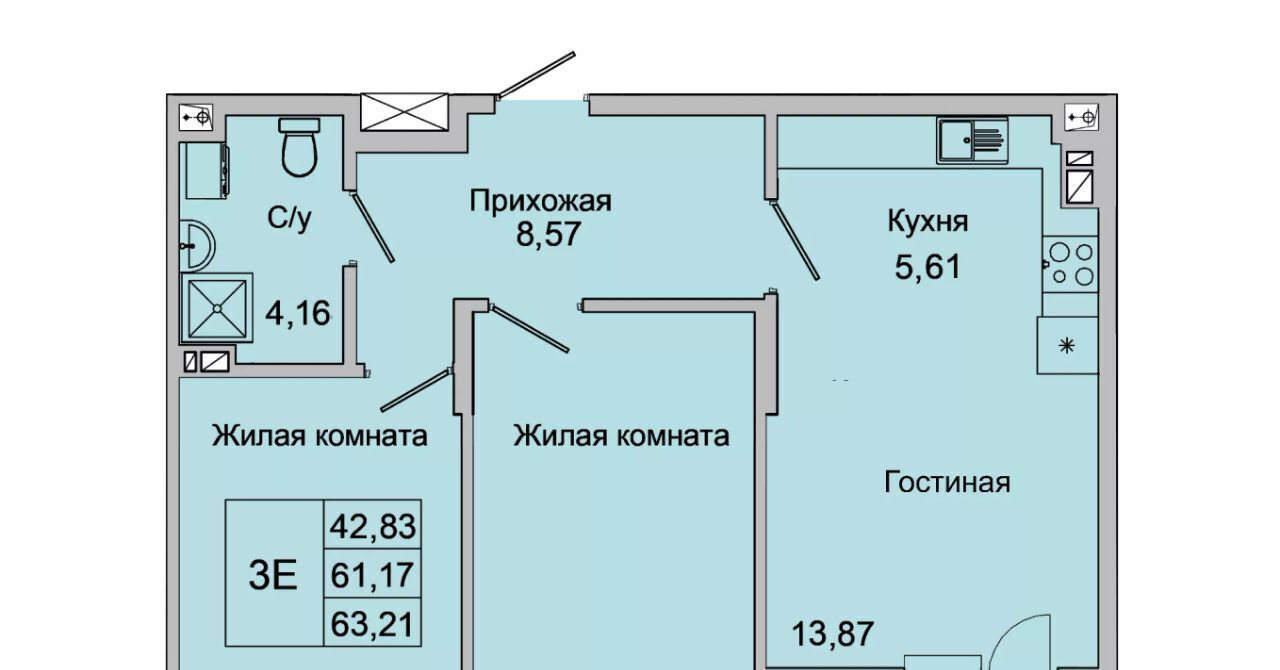 квартира г Батайск ул Булгакова 11 фото 1