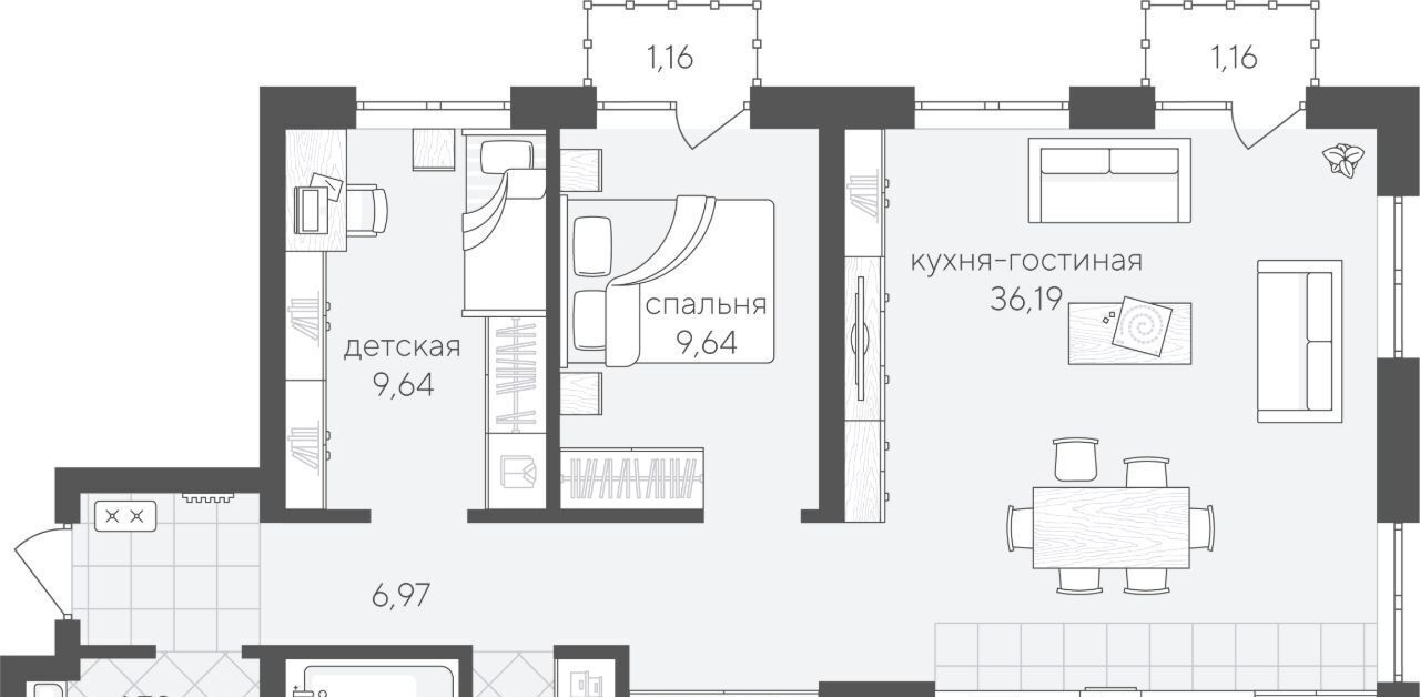 квартира г Тюмень р-н Калининский ЖК «Скандиа. Квартал в Комарово» Парк жилой квартал фото 1