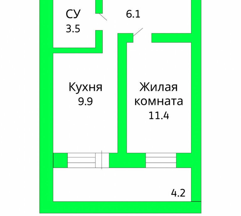 квартира р-н Благовещенский с Чигири ул Василенко 3/6 фото 11