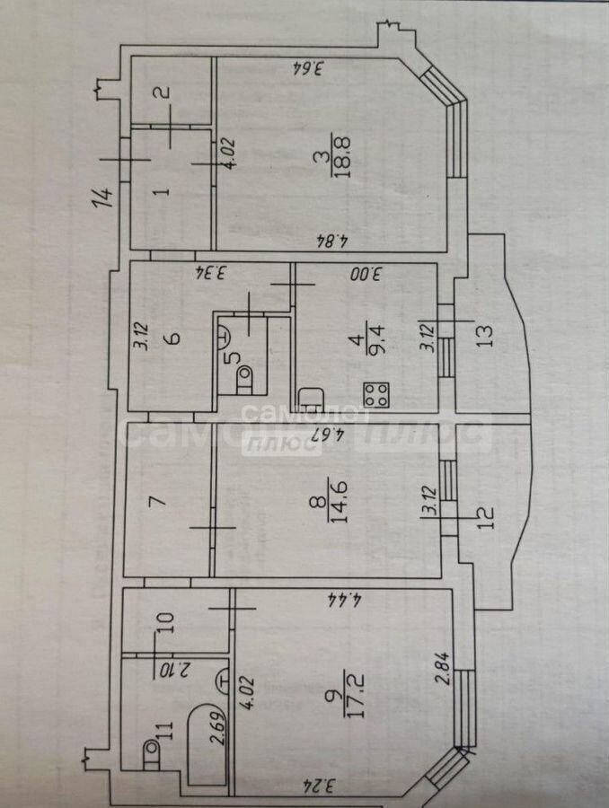 квартира г Калуга р-н Ленинский ул Фомушина 8к/1 фото 20