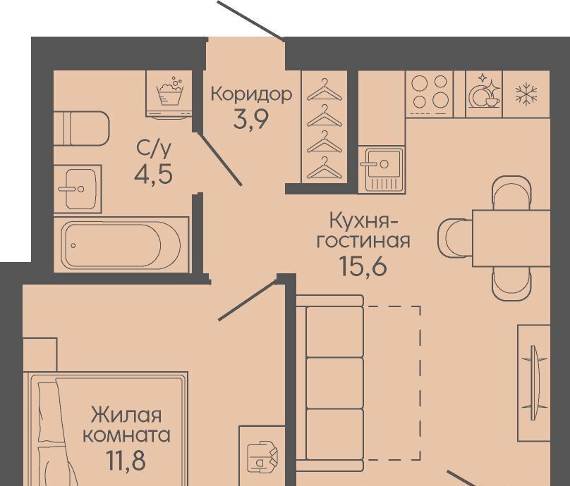 квартира г Волгоград р-н Дзержинский ЖК «Крылья» фото 1