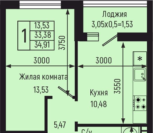 квартира р-н Туапсинский с Небуг Небугское сельское поселение, квартал Спортивный фото 1