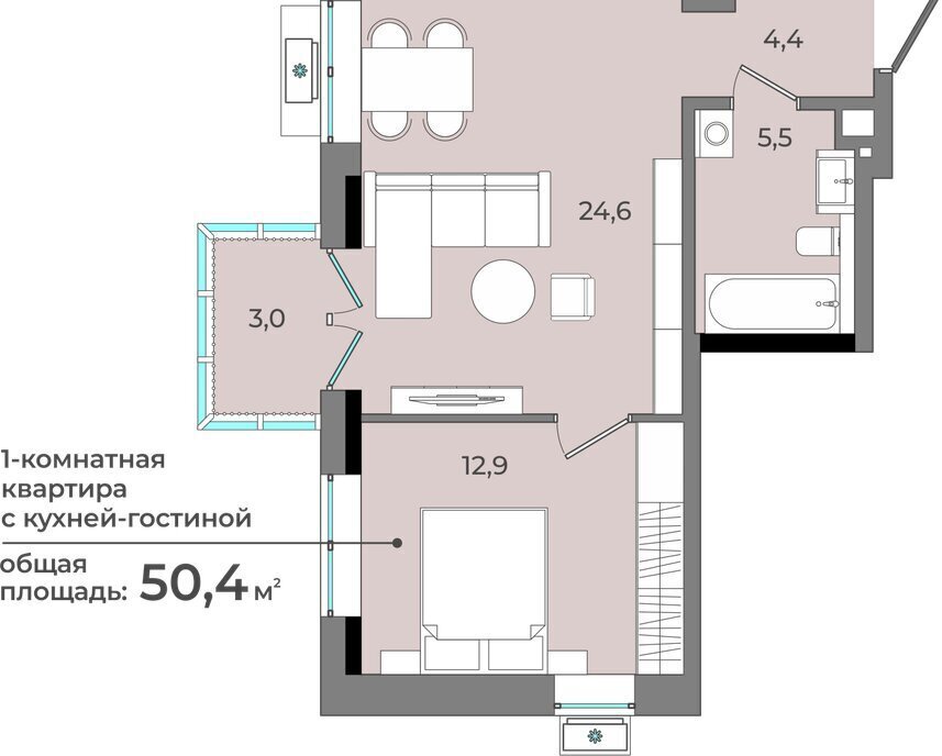 квартира г Ижевск р-н Октябрьский Северо-Западный улица имени В. С. Тарасова, 6 фото 1