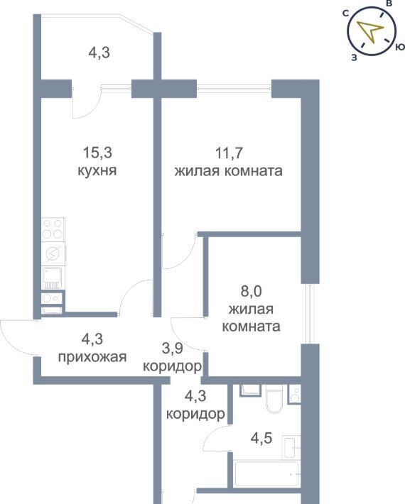 квартира г Нефтеюганск мкр 4-й 4к/1 фото 1
