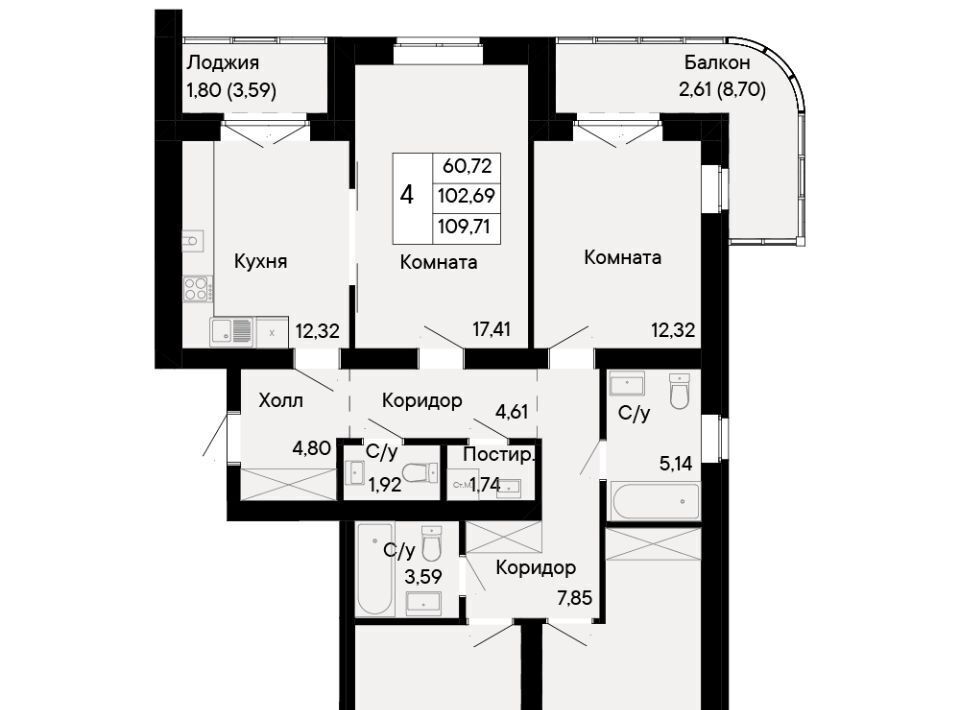 квартира г Ростов-на-Дону р-н Октябрьский Ривьера жилой квартал фото 1