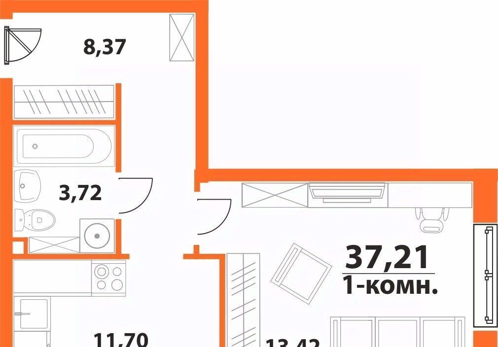 квартира г Ульяновск р-н Засвияжский 19-й микрорайон ЖК «‎Аквамарин 2» 1 фото 1