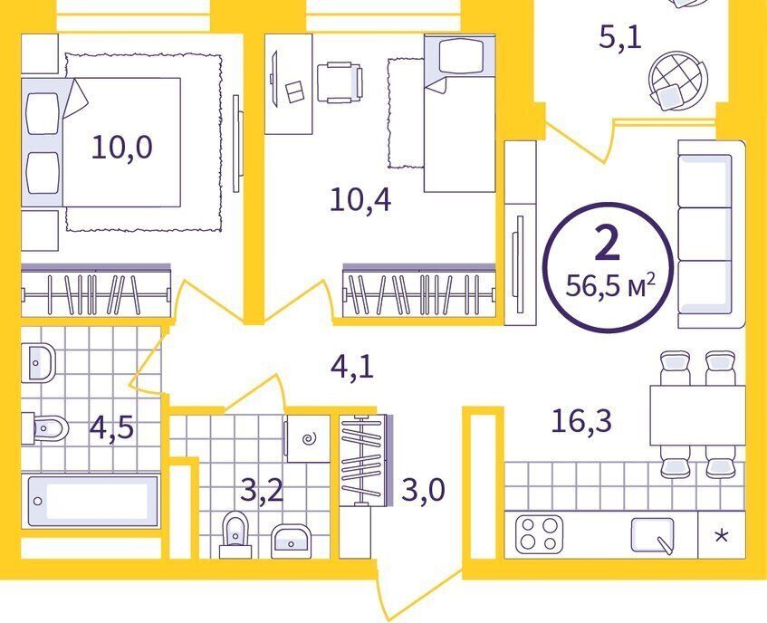 квартира г Екатеринбург Ботаническая Уктус ЖК Астон Сезоны фото 1