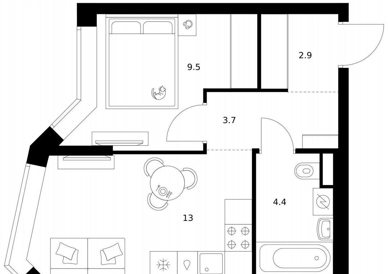 квартира г Москва метро Озерная ул Никулинская з/у 33 А/Б, корп. 4. 3 фото 1