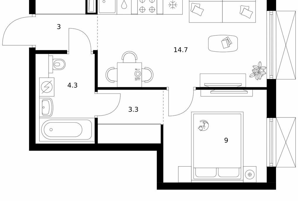 квартира г Москва метро Черкизовская 2-й Иртышский 1/3 фото 1