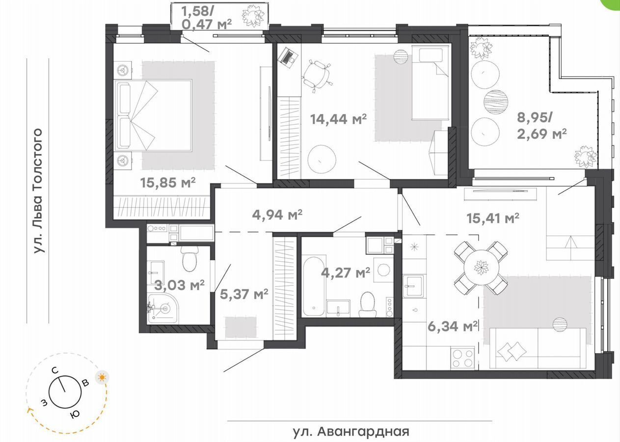 квартира г Ижевск р-н Индустриальный ул Шишкина 28 фото 2