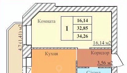квартира г Ярославль р-н Дзержинский Норское ЖК "ЗАРЯ" фото 1