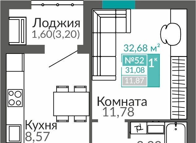 квартира г Симферополь Крымская Роза Горизонты жилой комплекс фото 1