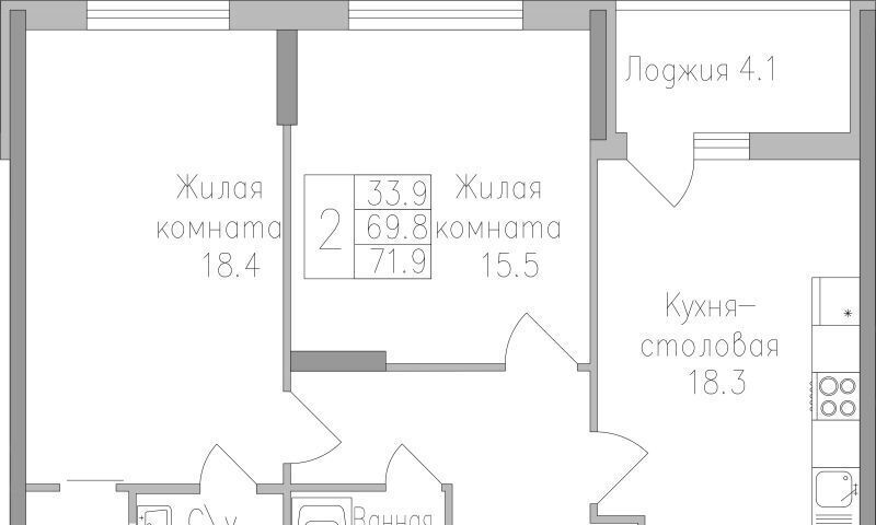 квартира г Липецк р-н Правобережный ЖК «Поколение» фото 1
