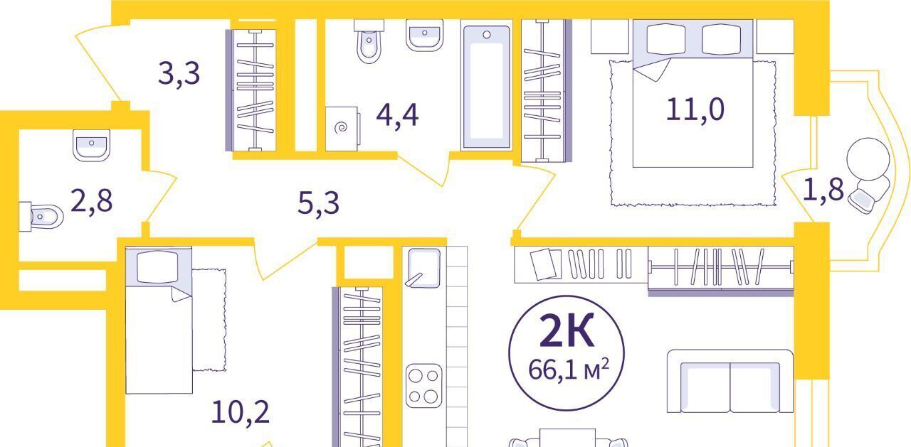 квартира г Екатеринбург Уралмаш ЖК «Астон.Время» жилрайон фото 1