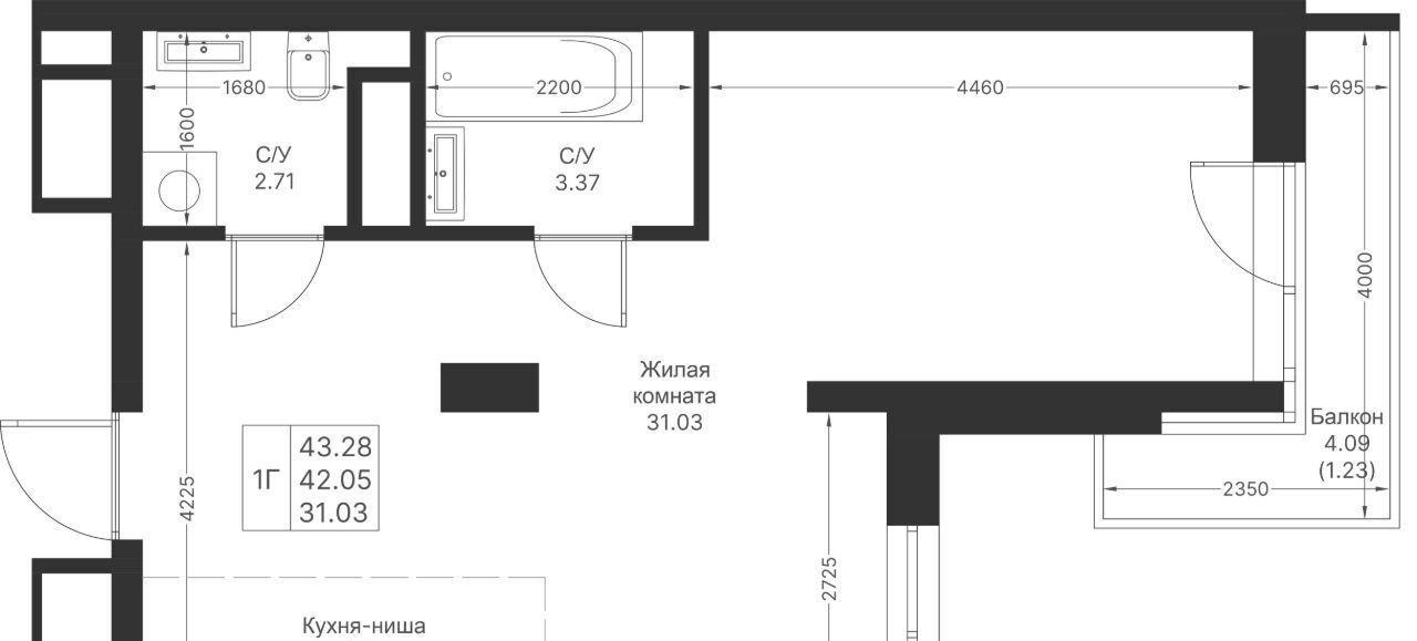 квартира г Казань метро Горки ПК 14, Мой Ритм жилой комплекс фото 3