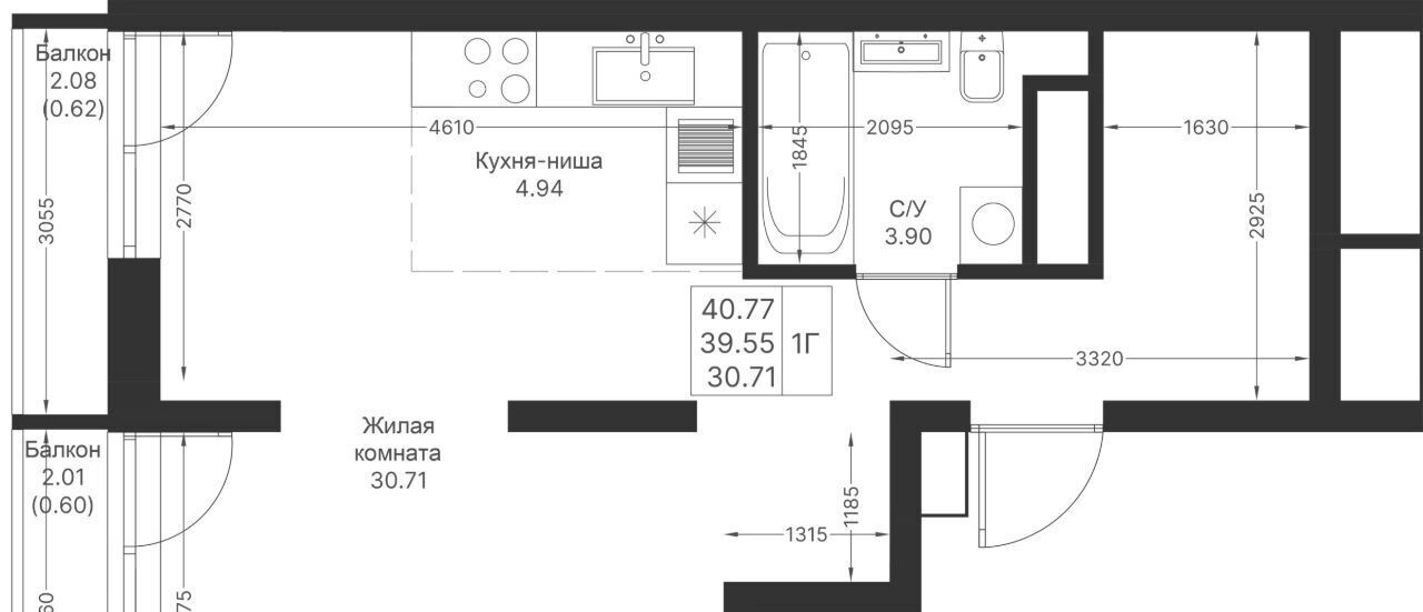 квартира г Казань метро Горки ПК 14, Мой Ритм жилой комплекс фото 2