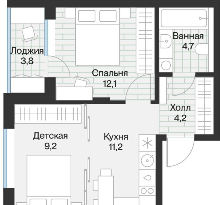 квартира г Тюмень р-н Калининский ул Игоря Комиссарова 8 фото 1