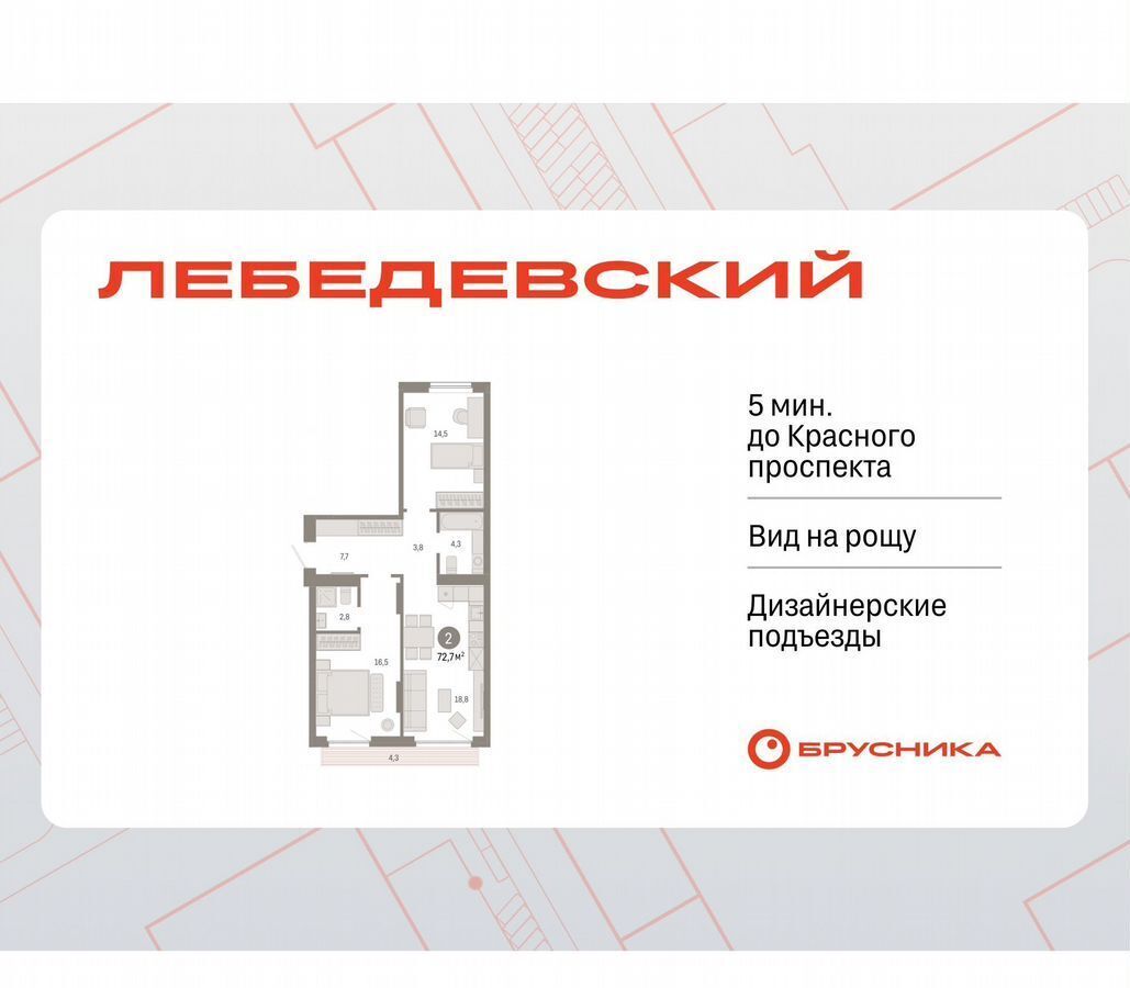 квартира г Новосибирск р-н Заельцовский Заельцовская ул Лебедевского 1 фото 1