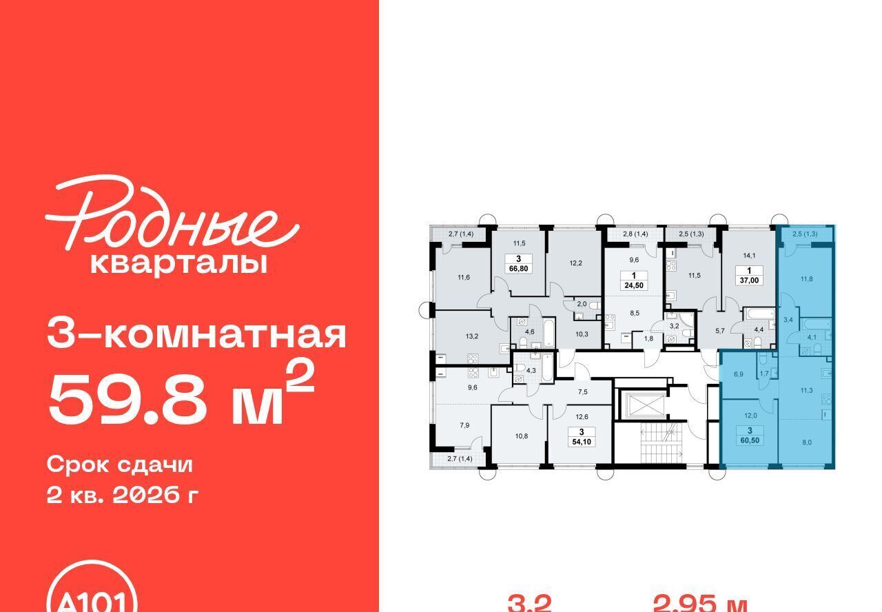квартира г Щербинка ЖК «Родные кварталы» 3/2 Филатов Луг фото 2