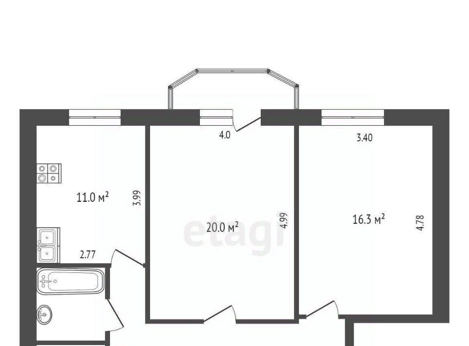 квартира г Калуга р-н Ленинский б-р Сиреневый 2 фото 2