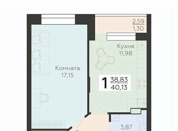 квартира г Воронеж р-н Коминтерновский ул Независимости 78к/4 ЖК «Галактика 2|3» фото 1