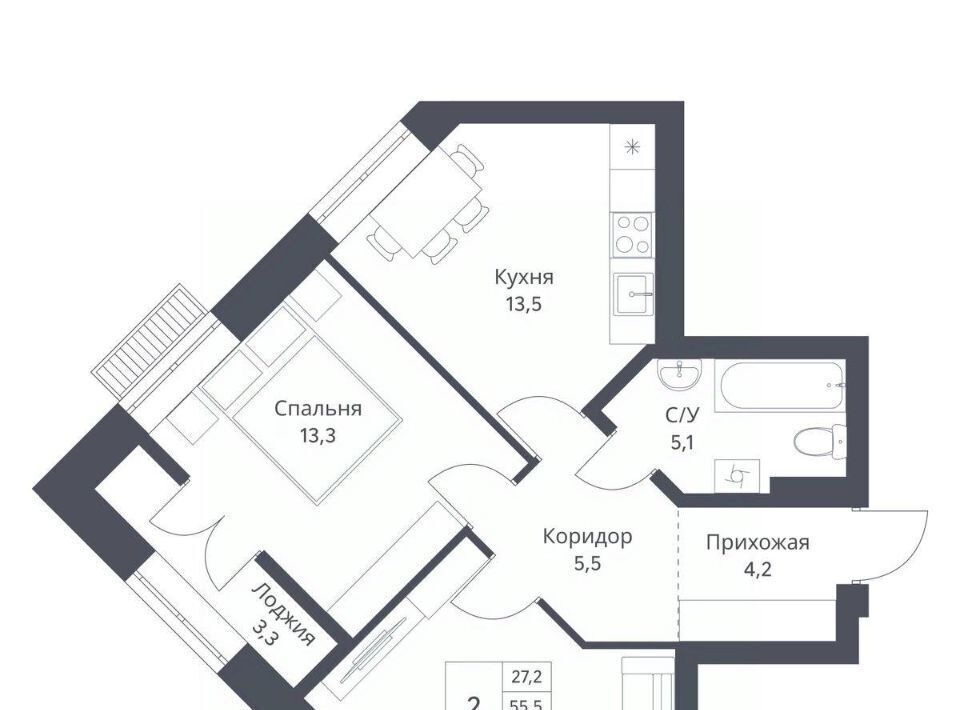 квартира г Новосибирск Заельцовская ул имени генерал-майора Рожкина А.Н. 17 фото 1