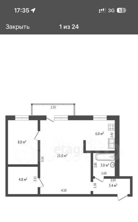 квартира г Тамбов р-н Октябрьский ул Мичуринская 85 фото 25