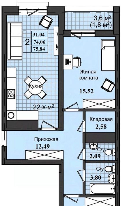 квартира г Оренбург р-н Ленинский ул Ильи Глазунова 8 фото 1