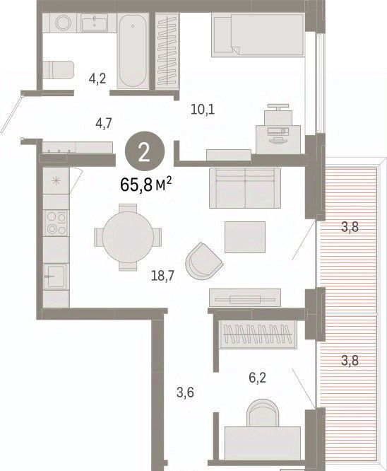 квартира г Омск р-н Кировский ул. Б. Г. Шаронова, 9 фото 2