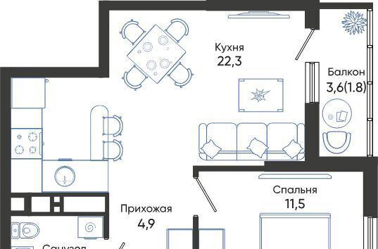 квартира г Новороссийск р-н Центральный ул Куникова 47 фото 1