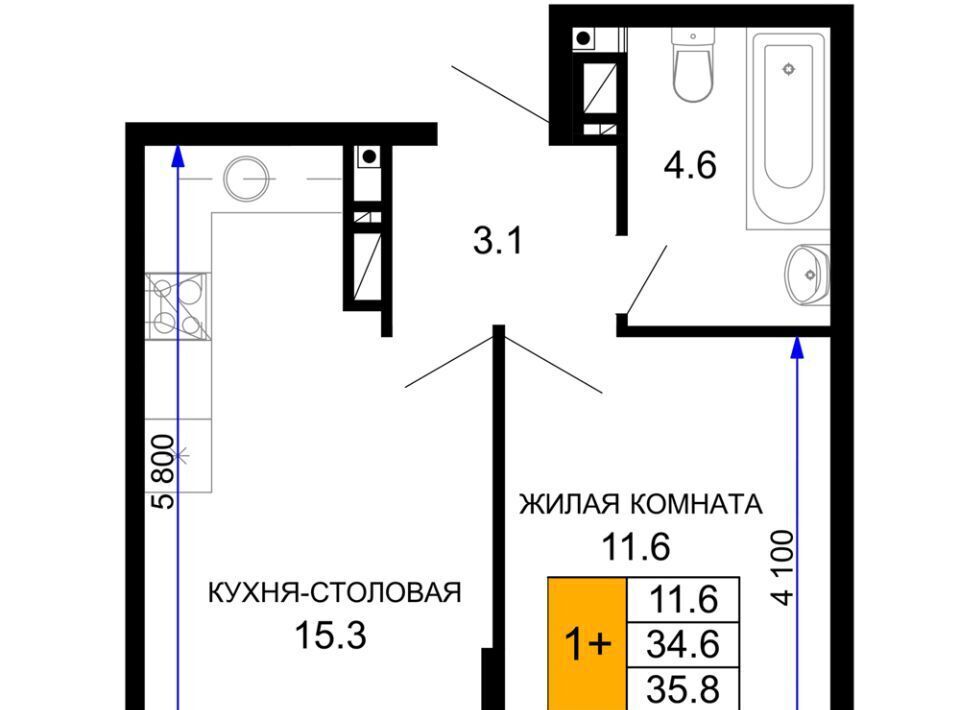 квартира г Краснодар р-н Прикубанский ЖК «Дыхание» фото 1