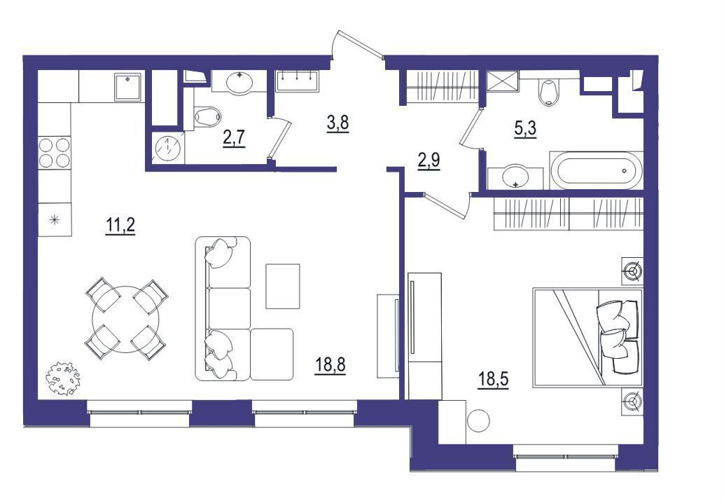 квартира г Тюмень р-н Центральный ул Щербакова 2 корп. 6 фото 28