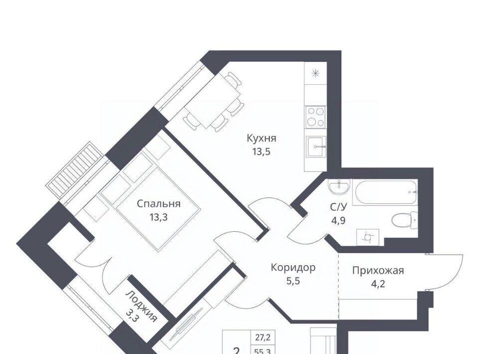 квартира г Новосибирск Заельцовская ул имени генерал-майора Рожкина А.Н. 17 фото 1