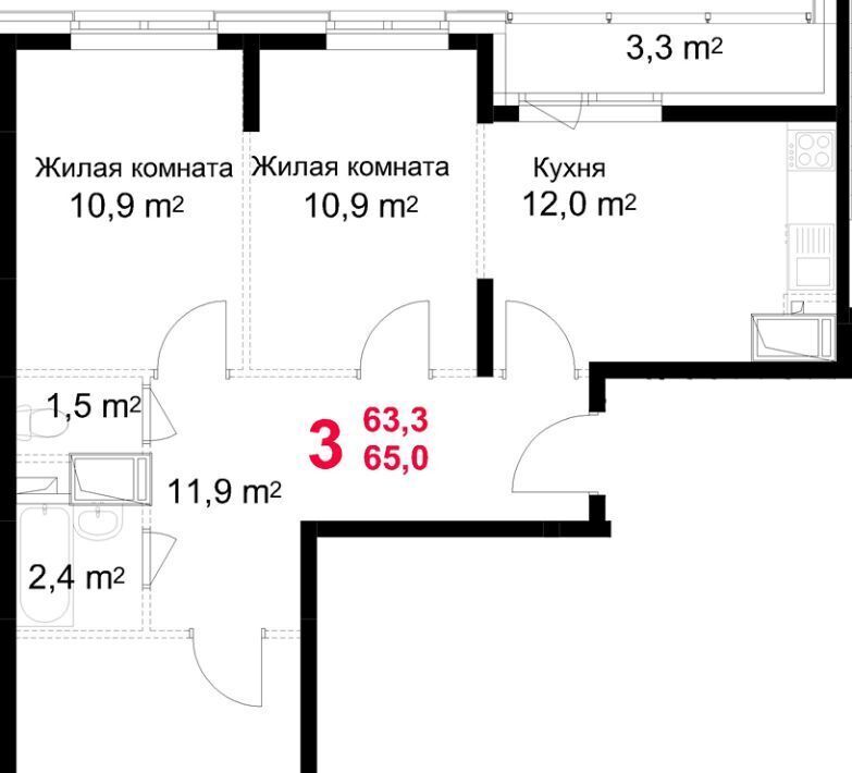 квартира г Подольск микрорайон Красная Горка ул Садовая 14 фото 1