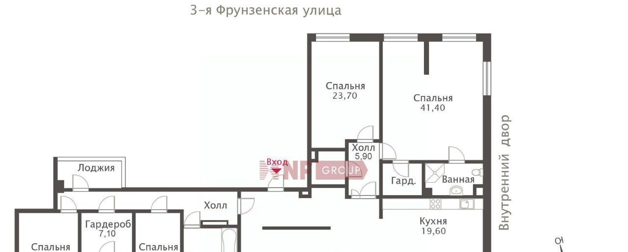 квартира г Москва метро Фрунзенская ул 3-я Фрунзенская 5к/1 фото 2