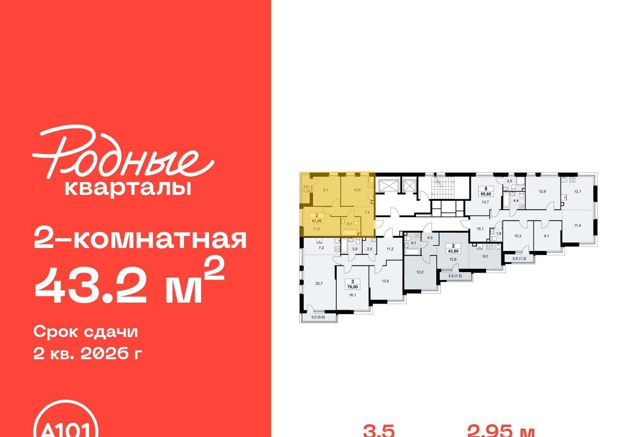 квартира г Щербинка ЖК «Родные кварталы» 3/5 Филатов Луг фото 2