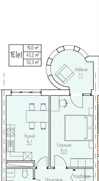 квартира г Грозный р-н Заводской пр-кт им В.В.Путина 4 фото 2