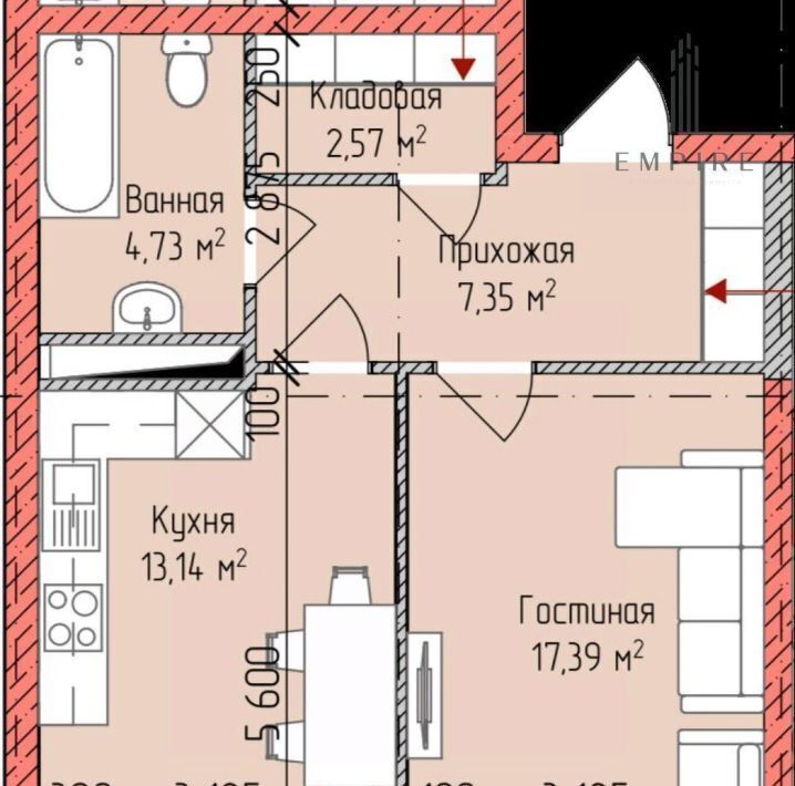 квартира г Грозный р-н Ленинский ул Ризвана Исаевича Гайдабаева 10 фото 1