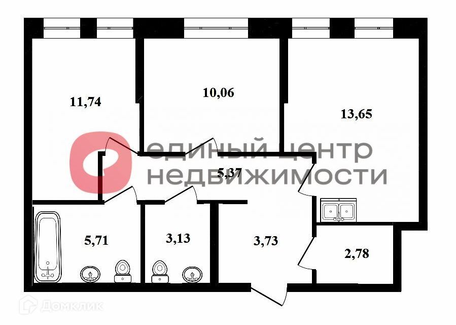 квартира г Тюмень ул Новоселов 105 ЖК Домашний Тюмень городской округ фото 2