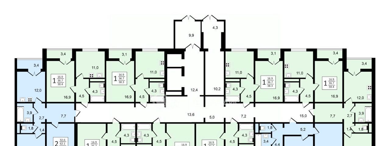 квартира р-н Новоусманский п Отрадное микрорайон «Черемушки» Отрадненское сельское поселение фото 11