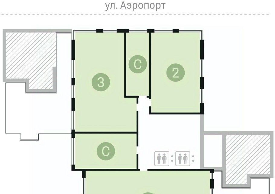 квартира г Новосибирск Заельцовская ул Аэропорт 88 фото 2